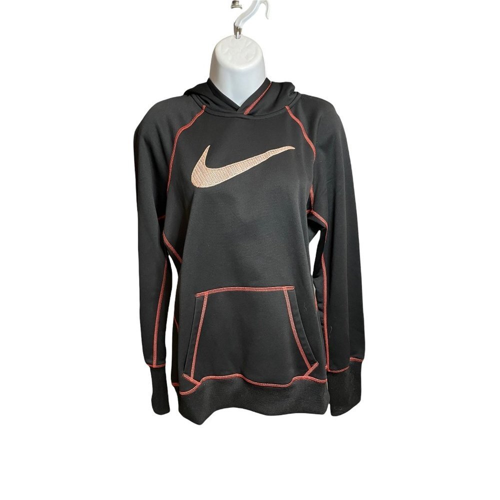 Nike Black Hooded Therma Fit Pullover Sz M